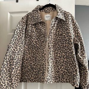 Abercrombie & Fitch tan and Black Leopard Print Jacket
